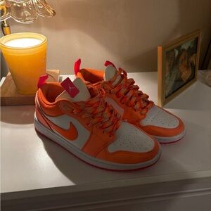 Nike Women’s Bright Orange and White Sneakers